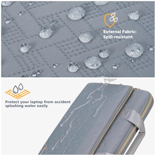 KIZUNA Laptop Sleeve Case 17 Inch Computer Shoulder Bag for 17.3" Lenovo ThinkBook Plus/IdeaPad 3i Gen7/ASUS Vivobook/ZenBook Pro/LG gram/MSI 17/Dell XPS/HP ENVY/Dell G7,Grey - Image 3