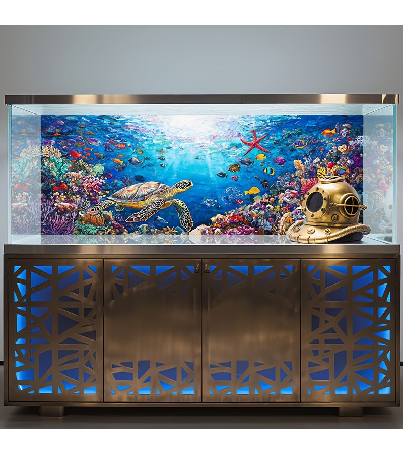 Coral Reef Aquarium Wall Sticker 91x50cm Uv Resistant Vinyl Artwork For Home Or Office Aquarium Decor - Image 3
