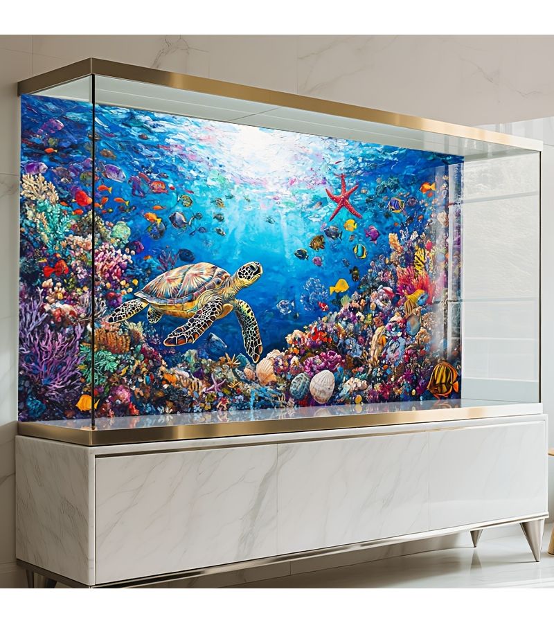 Coral Reef Aquarium Wall Sticker 91x50cm Uv Resistant Vinyl Artwork For Home Or Office Aquarium Decor - Image 5