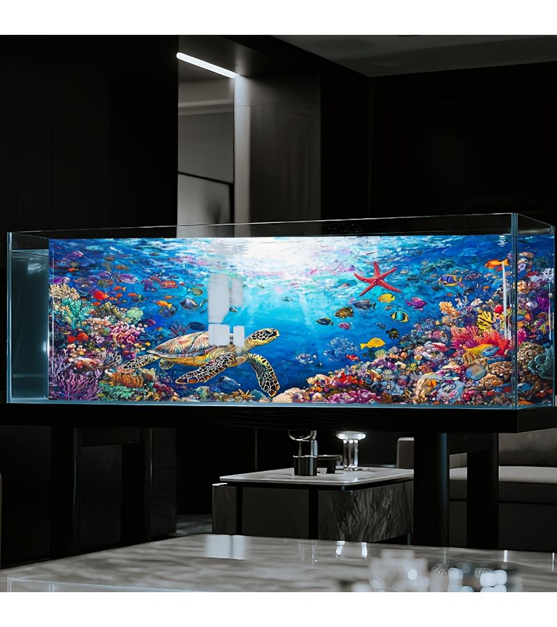 Coral Reef Aquarium Wall Sticker 91x50cm Uv Resistant Vinyl Artwork For Home Or Office Aquarium Decor - Image 4