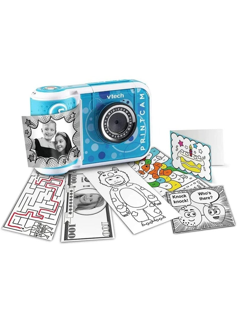 VTech - KidiZoom PrintCam | Digital Camera For Children | Electronic Toy Camera, Click & Print | Photos & Video For Kids Aged 3, 4, 5, 6, 7, 9 Years Old - Blue - Image 1
