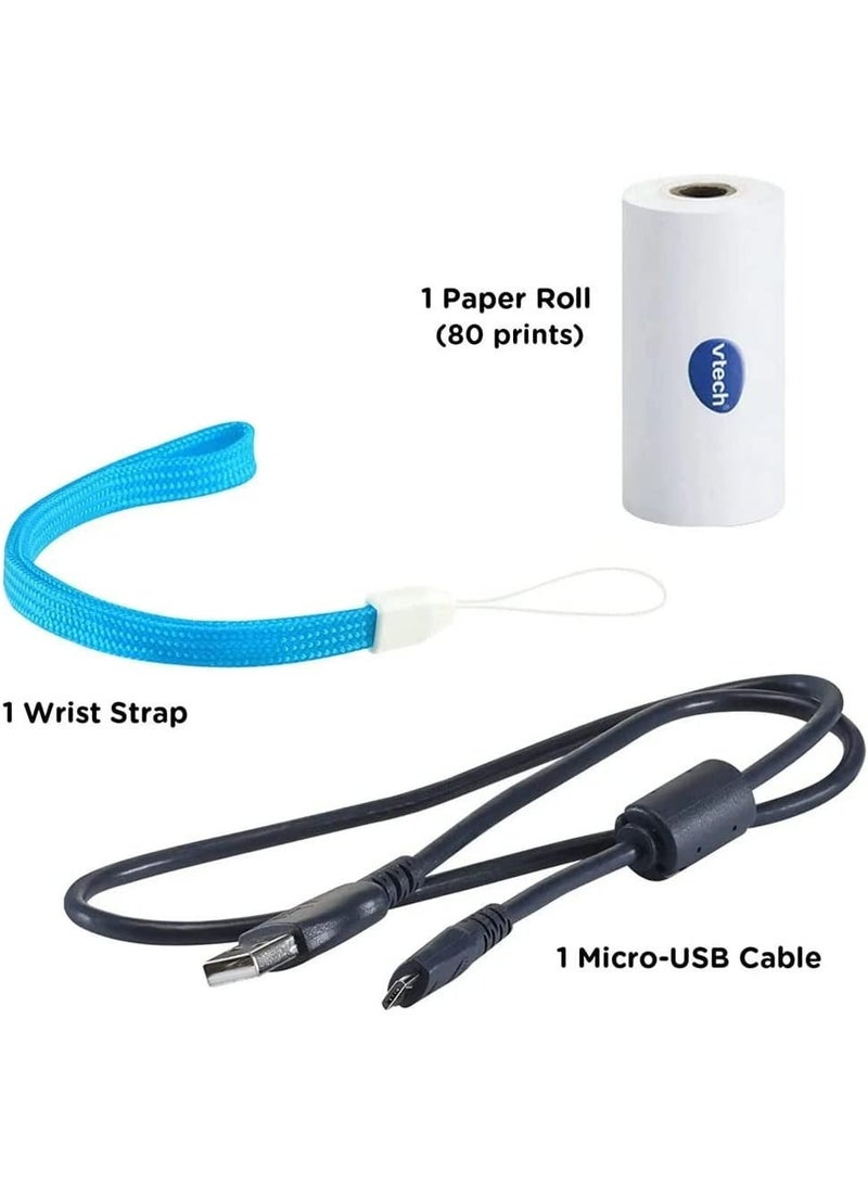 VTech - KidiZoom PrintCam | Digital Camera For Children | Electronic Toy Camera, Click & Print | Photos & Video For Kids Aged 3, 4, 5, 6, 7, 9 Years Old - Blue - Image 4