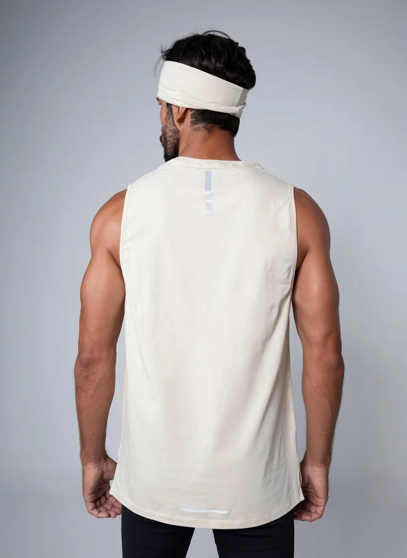 Aora Aora Men's Training Tank Top – Moisture-Wicking, Ergonomic Fit, Strength-Ready Design – Khaki