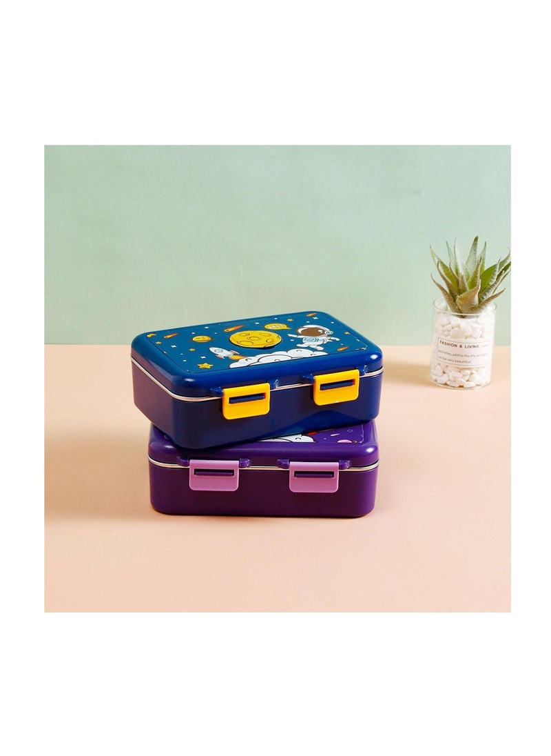 CityRiya-Long Stainless Steel Lunch Box Sealed Bento Box Insulated Lunch Container with Plastic Spoon for Kids Adults School and Office Heated by Hot Water, 627 (Purple)  - Image 3