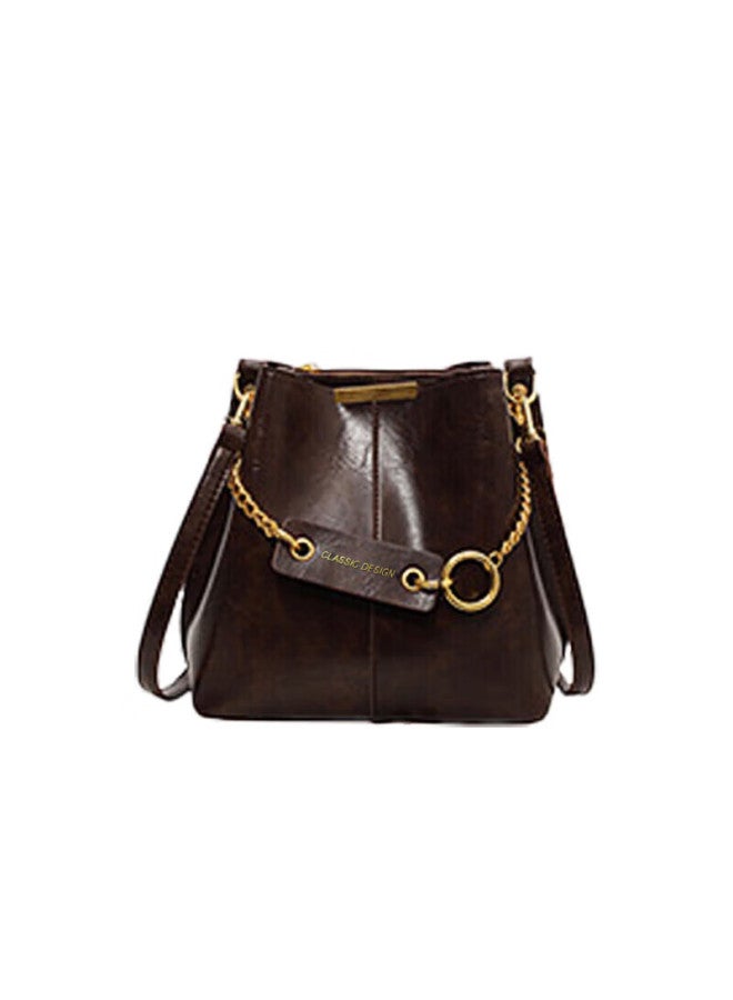 Yuyula Women's Cowhide Bucket Bag Large Capacity Luxury Shoulder Crossbody Bag Birthday Christmas Gift For Girlfriend - Image 4