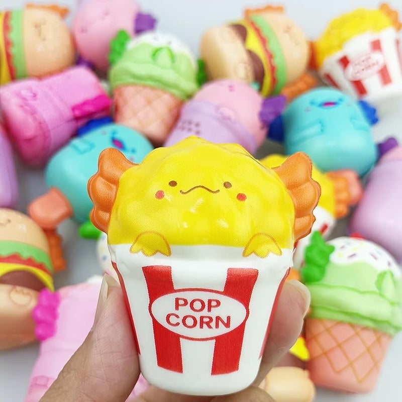 OCBTOW 24 Pack Axolotl Food Slow Rising Squishy Toys Stress Relief Squeeze Toys for Kids Girls Boys Easter Basket Stuffers Gifts Fillers Party Favors - Image 2