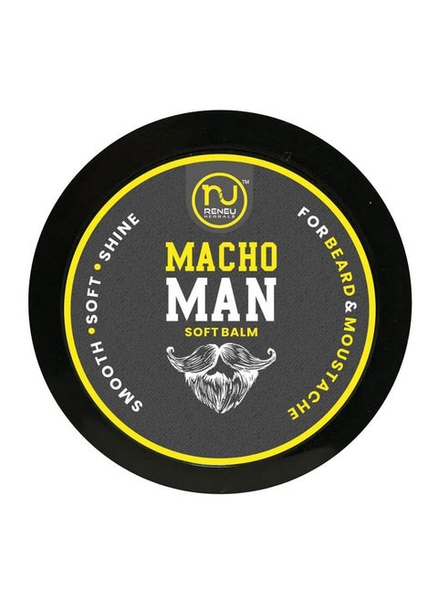 Macho Man Moustache & Beard Balm For Men | Beard Softener Natural Styling Gel | For Itch Free, Moisturized, Neat Look, Silky And Smooth Effect | 50 Gm