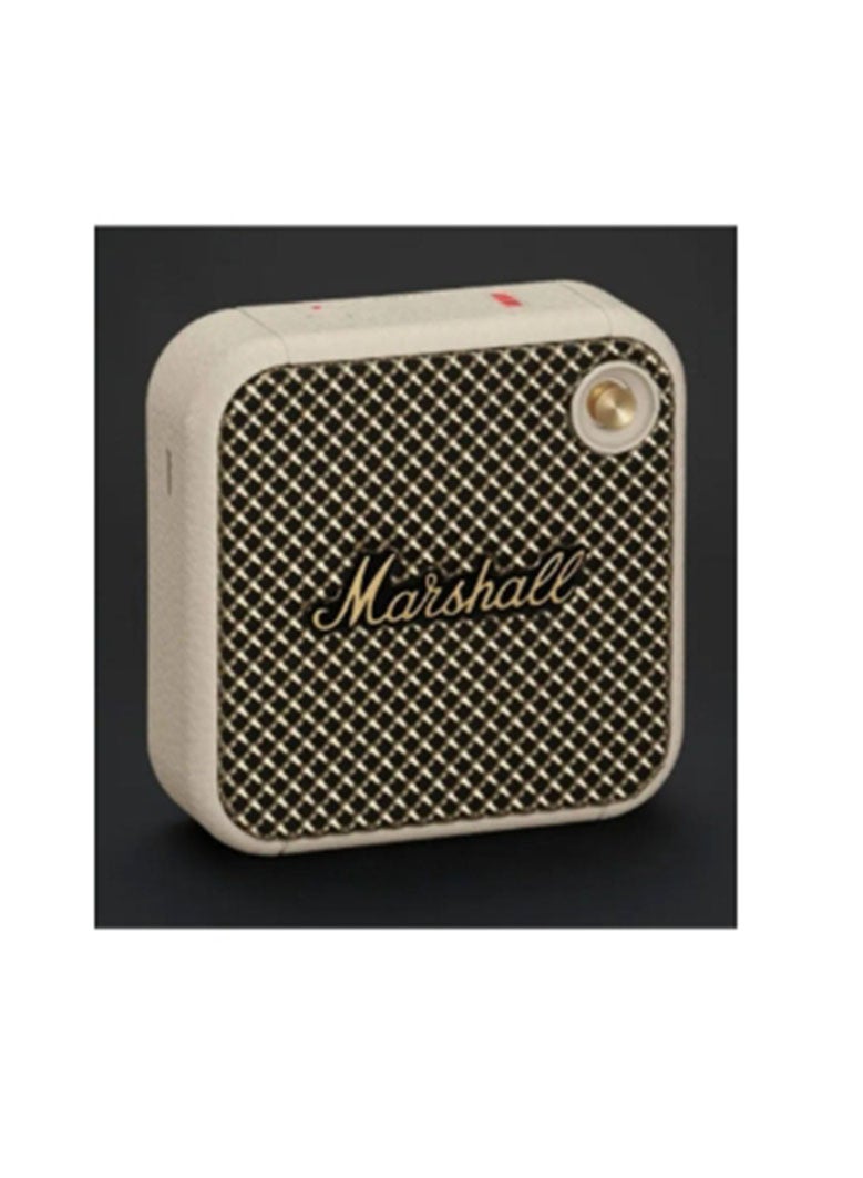 Marshall Willen Bluetooth Speaker, Wireless, 15+ Hours Playtime, Water-Resistent, Quick Charge, Stackable - Cream - Image 1