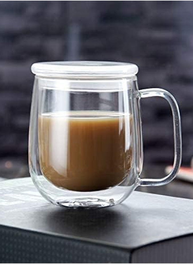 Double Walled Glass Coffee Cups With Handle And Glass Lid, 350 ML 2Pcs Set - pzsku/Z3F06FEC7229A9B28D748Z/45/_/1733475113/b485f4bd-d7bf-4586-845e-e5666017f35c