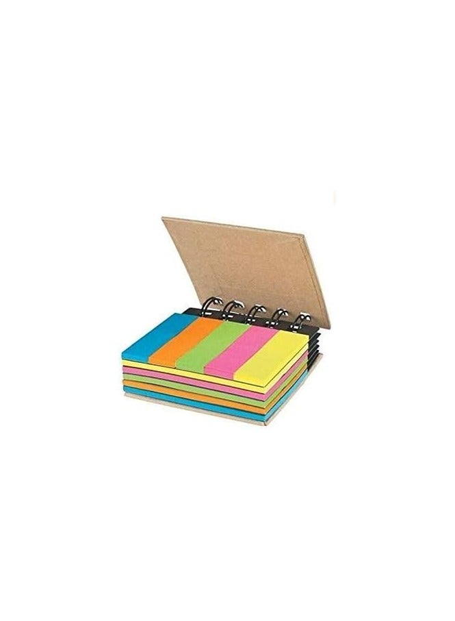 Sticky Notes, Pocket Size Spiral Sticky Note Pad, Assorted Primary Colors, Paper Sticky Note Set with Spiral Binding (125 sticky notes + 125 color strips) - Image 3