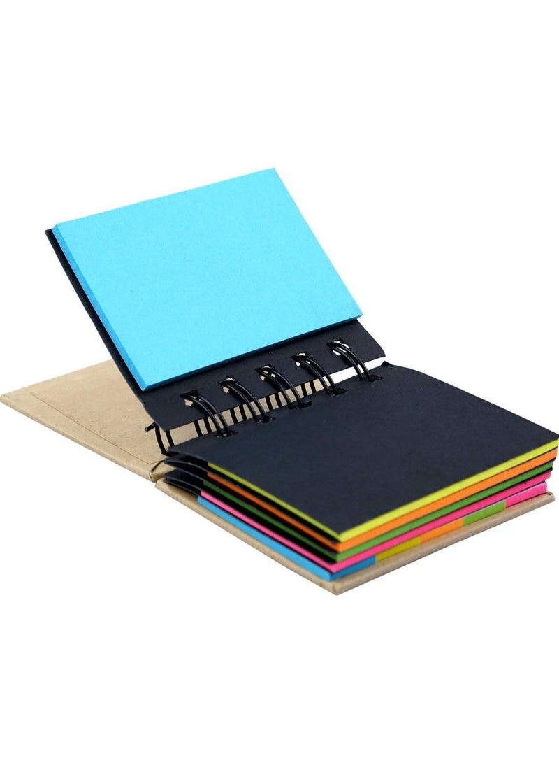 Sticky Notes, Pocket Size Spiral Sticky Note Pad, Assorted Primary Colors, Paper Sticky Note Set with Spiral Binding (125 sticky notes + 125 color strips) - Image 5
