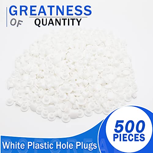 BOPOREAE 500Pcs 3/16 Inch Plastic White Hole Plugs, 5 mm Round Button Shelf Hole Plugs, Cabinet Closet Cupboard Shelves Furniture Peg Pin Nail Screw Drilling Hole Covers Caps - Image 2