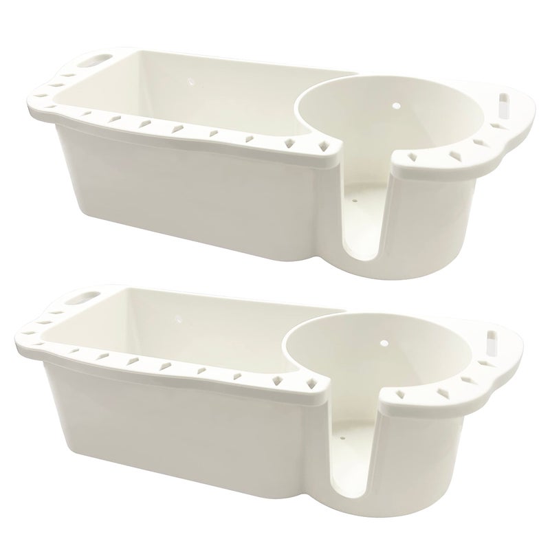HIUMI 2 حزمة منظم قارب حامل أكواب ملحق عالمي لقارب الباس الكاياك قارب البونتون قارب جون تخزين صيد 2Pack أبيض