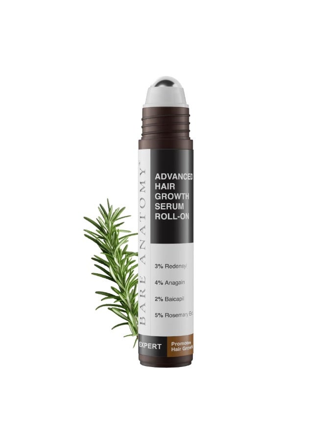 Bare Anatomy Advanced Hair Growth Serum Roll-On| 3% Redensyl + 4% Anagain + 2% Baicapil + 5% Rosemary, Rice Water, Biotin & Saw Palmetto| Reduces Hair Fall, Supports Hair Growth for Men & Women | 25ml - Image 1