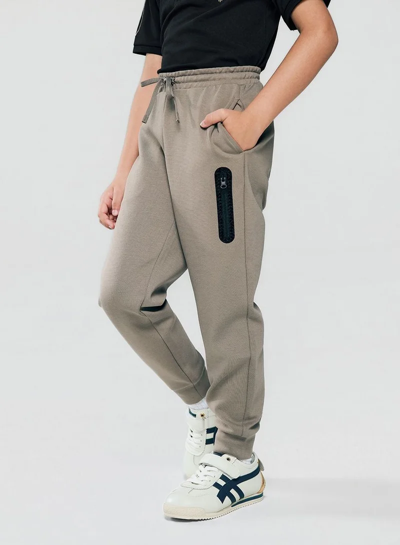 جيوردانو Kid's Regular Taper Stretch Interlock Jogger with Elastic Waist