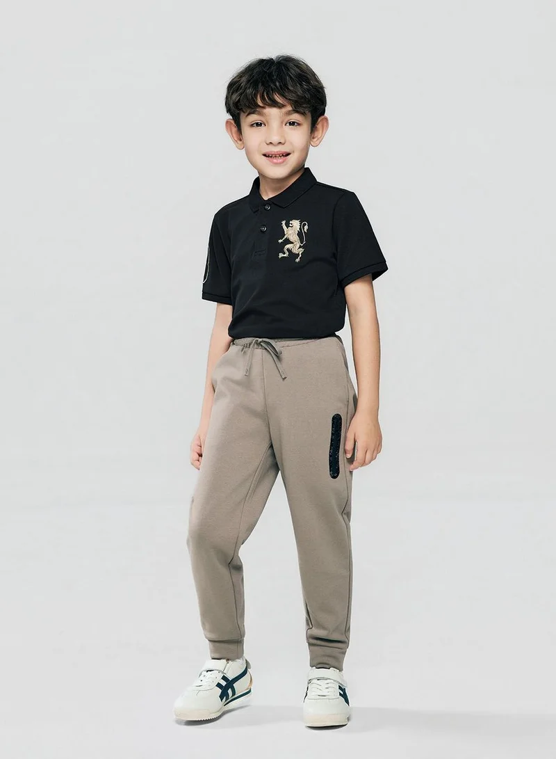 جيوردانو Kid's Regular Taper Stretch Interlock Jogger with Elastic Waist