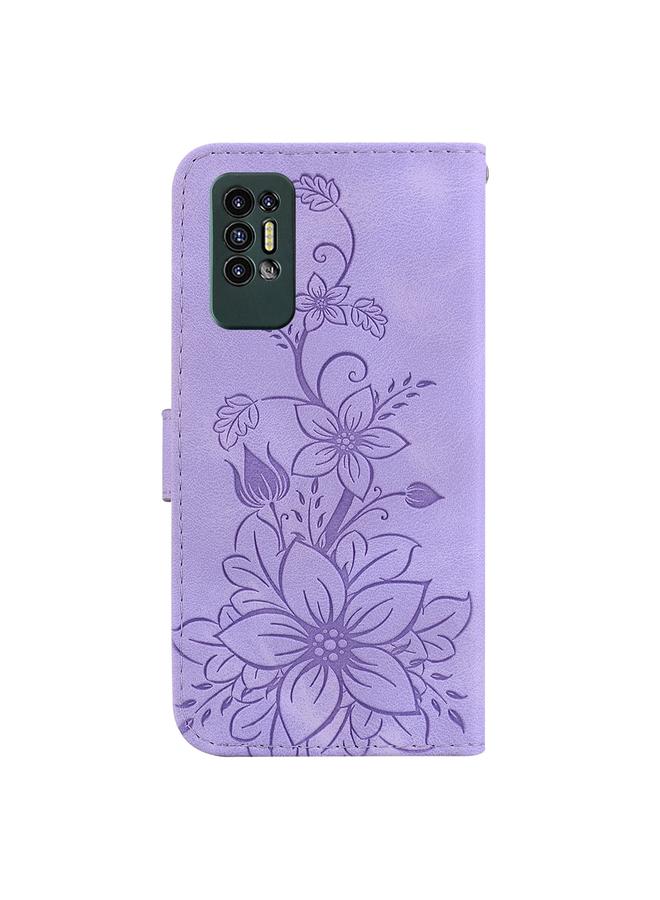 erorex Case For Tecno Pova 2 Lily Embossed Leather Phone Case  - Image 3