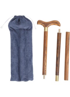 klarako Elderly Walking Cane, Professional Folding Walking Stick Ebony Wooden Cane with T Handle for Elderly Mobility People  - Image 1