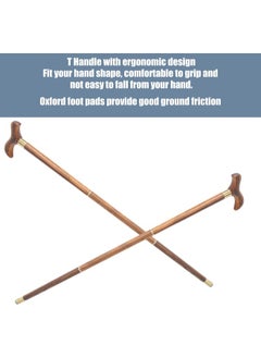 klarako Elderly Walking Cane, Professional Folding Walking Stick Ebony Wooden Cane with T Handle for Elderly Mobility People  - Image 3