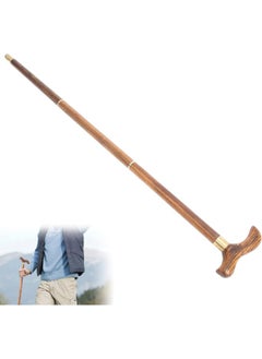 klarako Elderly Walking Cane, Professional Folding Walking Stick Ebony Wooden Cane with T Handle for Elderly Mobility People  - Image 5