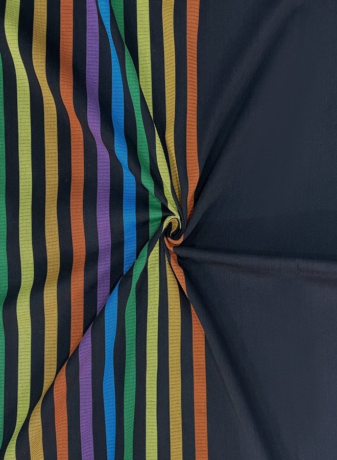 Swayam 100% Cotton Double Bedsheet with 2 Pillow Covers | 240 TC Soft Breathable Bed Sheet | Striped Printed | Size 90 x 108 inch | Comfortable & Durable for Bedroom - Black & Yellow - Image 4