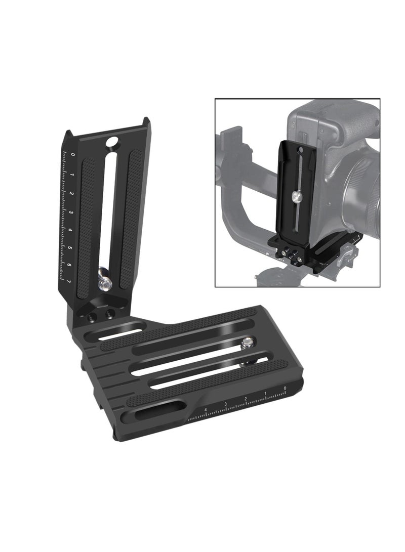 SLR Vertical Fast Mounting Board - Black Professional L-Type Mount Bracket for ZHIYUN WEEBILL, RSC2, RS2, and DJI Ronin Series. Fast Loading Design for Enhanced Stability. - Image 1