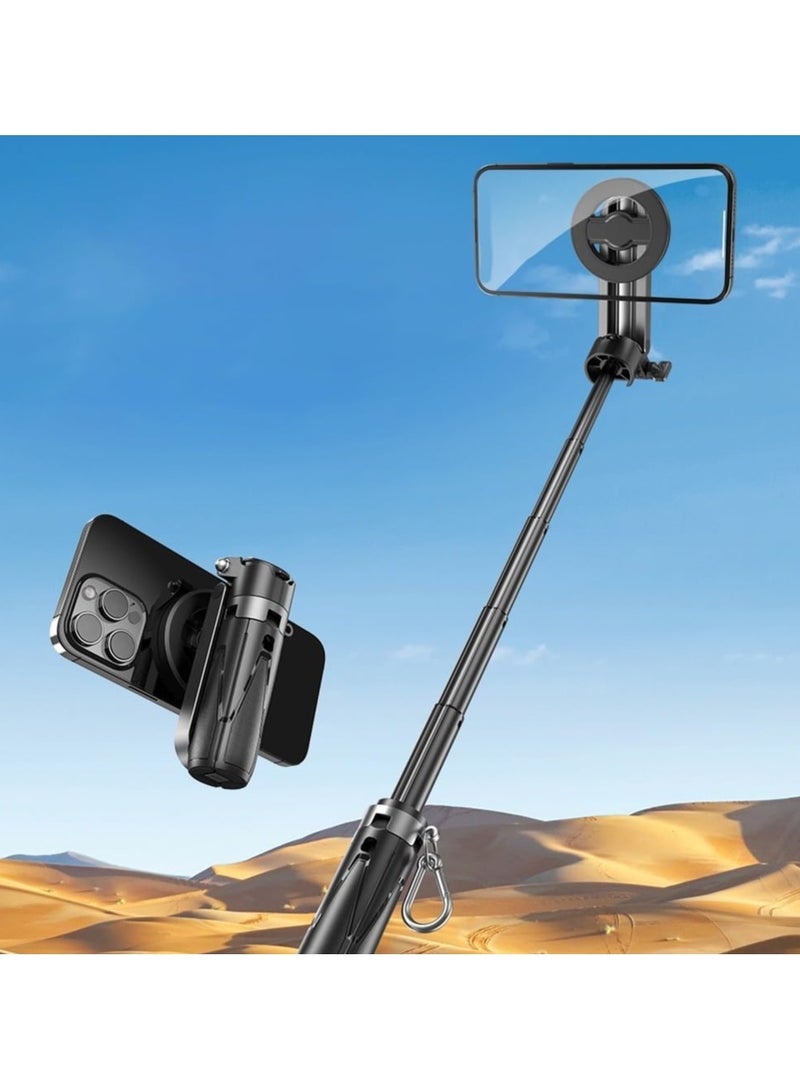 SUKILO Magnetic Selfie-Stick Tripod – Extendable Phone Tripod with Remote Control & Fill Light, Portable Design, Universal Compatibility - Image 4