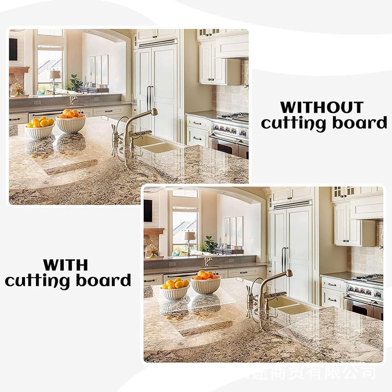 klarako Acrylic Cutting Boards for Kitchen Counter, Cutting Board with Counter Lip, Clear Cutting Board for Countertop, Non Slip Transparent Chopping Board for Kitchen Countertop (45 * 40CM) - Image 3
