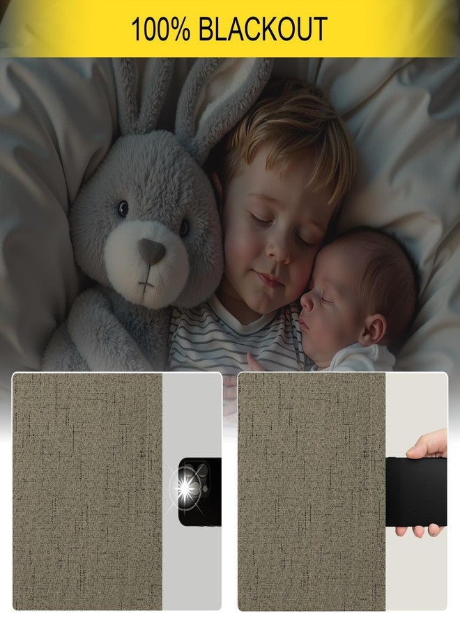 Pitalk Brown Blackout Faux Linen Curtains and Drapes for Bedroom 52x84 Inches Long - Image 4