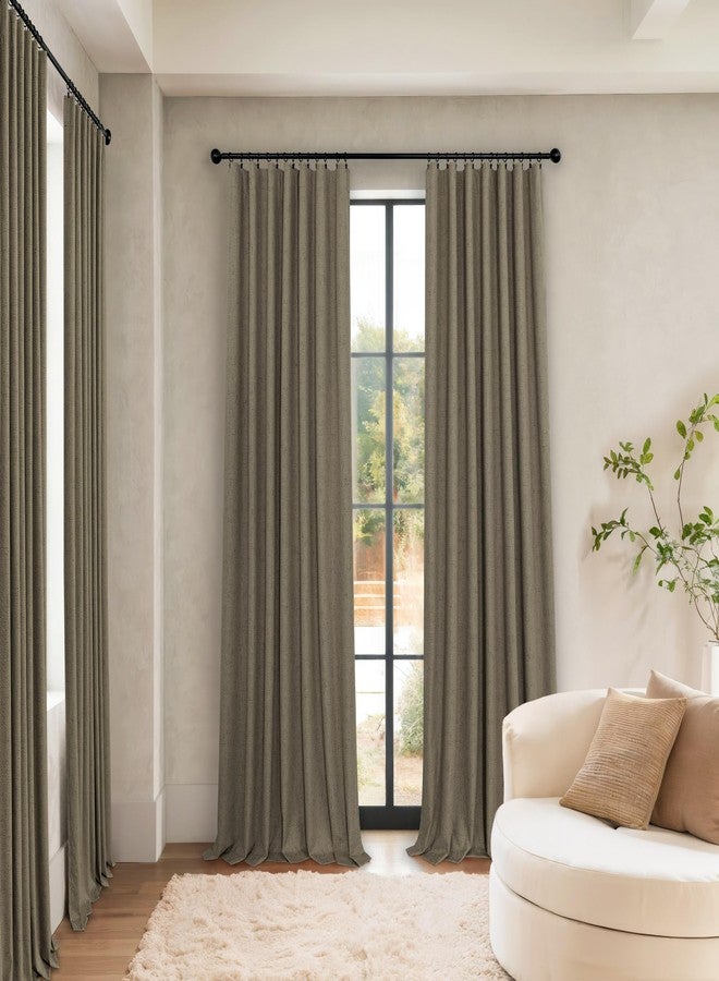 Pitalk Brown Blackout Faux Linen Curtains and Drapes for Bedroom 52x84 Inches Long - Image 2