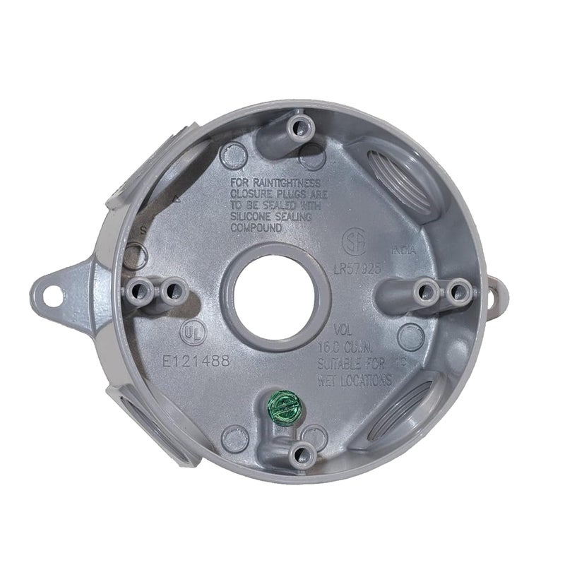 Sigma Electric Gray Sigma Engineered Solutions 143854 1/2-Inch 5 Hole Round Box No Size - Image 1