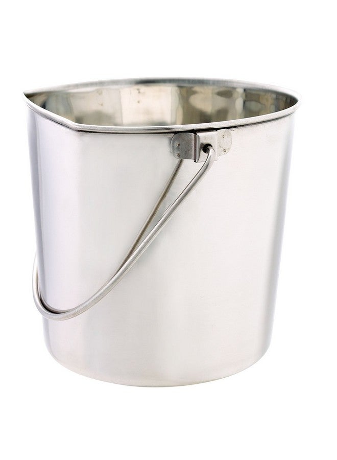 Pro Select ProSelect Stainless Steel Flat Sided Pails - Durable Pails for Fences, Cages, Crates, or Kennels - 8¾", 6-Quart - Image 1