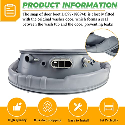 Techecook WF42H5000AW/A2 WF42H5200AP/A2 WF42H5200AF/A2 WF42H5200AW/A2 DC97-18094B DC64-03051A Washer Door Seal OEM Fit for Samsung Washer Door Boot Seal Gasket Diaphragm DC97-18094B by Techecook - Image 3