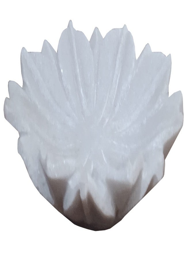 Purpledip Marble Plate in Lotus Flower Design: Vintage Decor Showpiece, 6 Inch (12593) - Image 1
