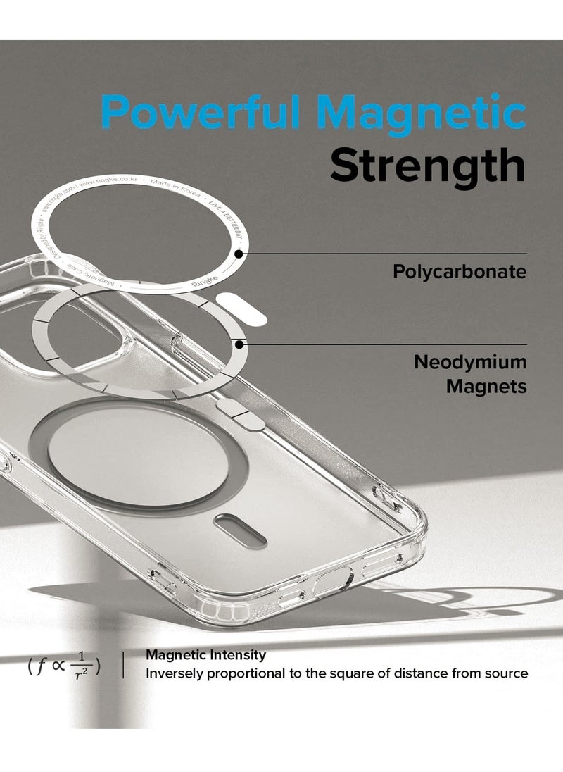 Wtech - Magsafe Slim Thin Magnetic Air Pillow Corners Hard Back Crystal Case Cover For Apple IPhone 15 2023 Clear - Image 1