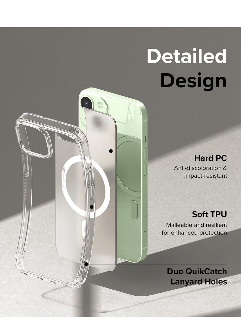 Wtech - Magsafe Slim Thin Magnetic Air Pillow Corners Hard Back Crystal Case Cover For Apple IPhone 15 2023 Clear - Image 1