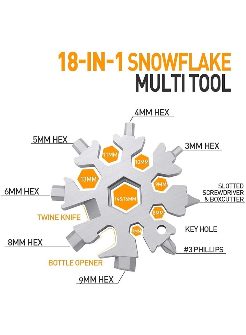 general Gifts for Men, 18-in-1 Snowflake Multi Tool, Anniversary Birthday Gift for Men Dad Husband Him Grandpa, Father Day Gift for Dad Who Have Everything, Camping Accessories Cool Gadgets Tools - Image 2