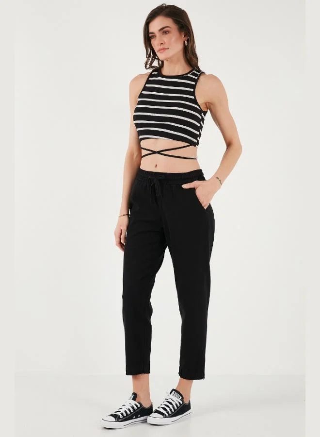 ليلا بنطلون نسائي ليلا قطن خصر عادي مقاس عادي أرجل مستقيمة