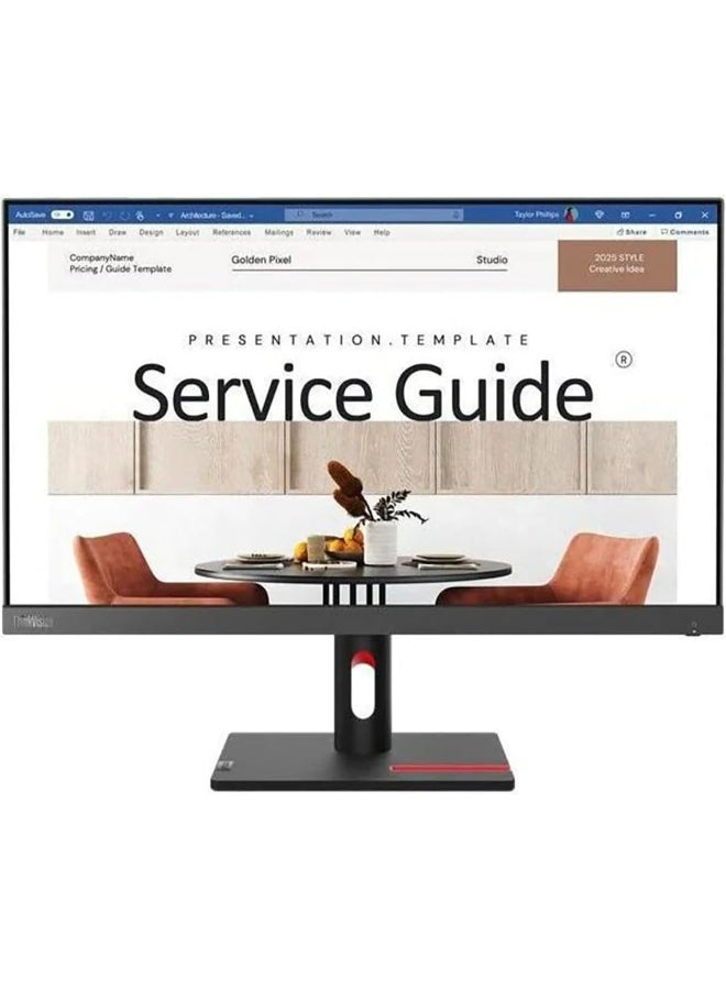 Lenovo ThinkVision S24i-30 24" Class Full HD LED Monitor - 16:9 - Raven Black - Image 1