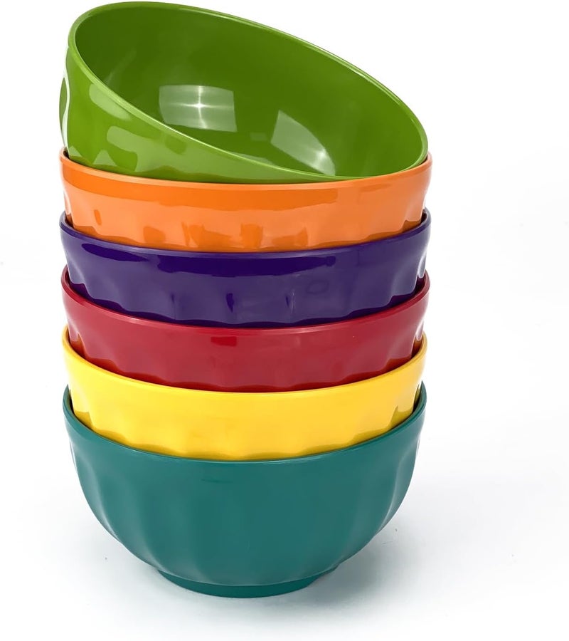 Yalin Melamine Bowls Set 6 Inch 100 Melamine CerealSoupSalad Bowls 28oz Set of 6 In 6 Assorted Colors Shatter Proof and Dishwasher Safe BPA Free - Image 5
