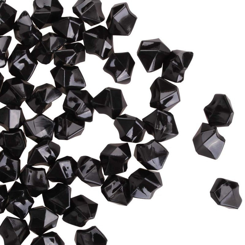 PMLAND Clear Fake Ice Rocks  550 Pcs Large Black Acrylic Gems Crushed Plastic Diamonds 3 Lbs  225 Quarts Bulk Vase Filler for Centerpieces Theme Dcor Holidays Parties Aquarium Table Scatter