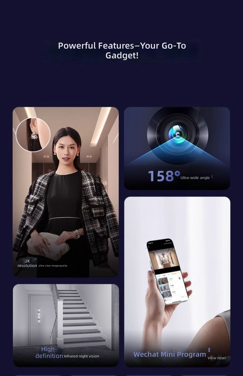 360 Wireless Smart Video Doorbell with HD Camera & Mobile Remote Access - Image 4