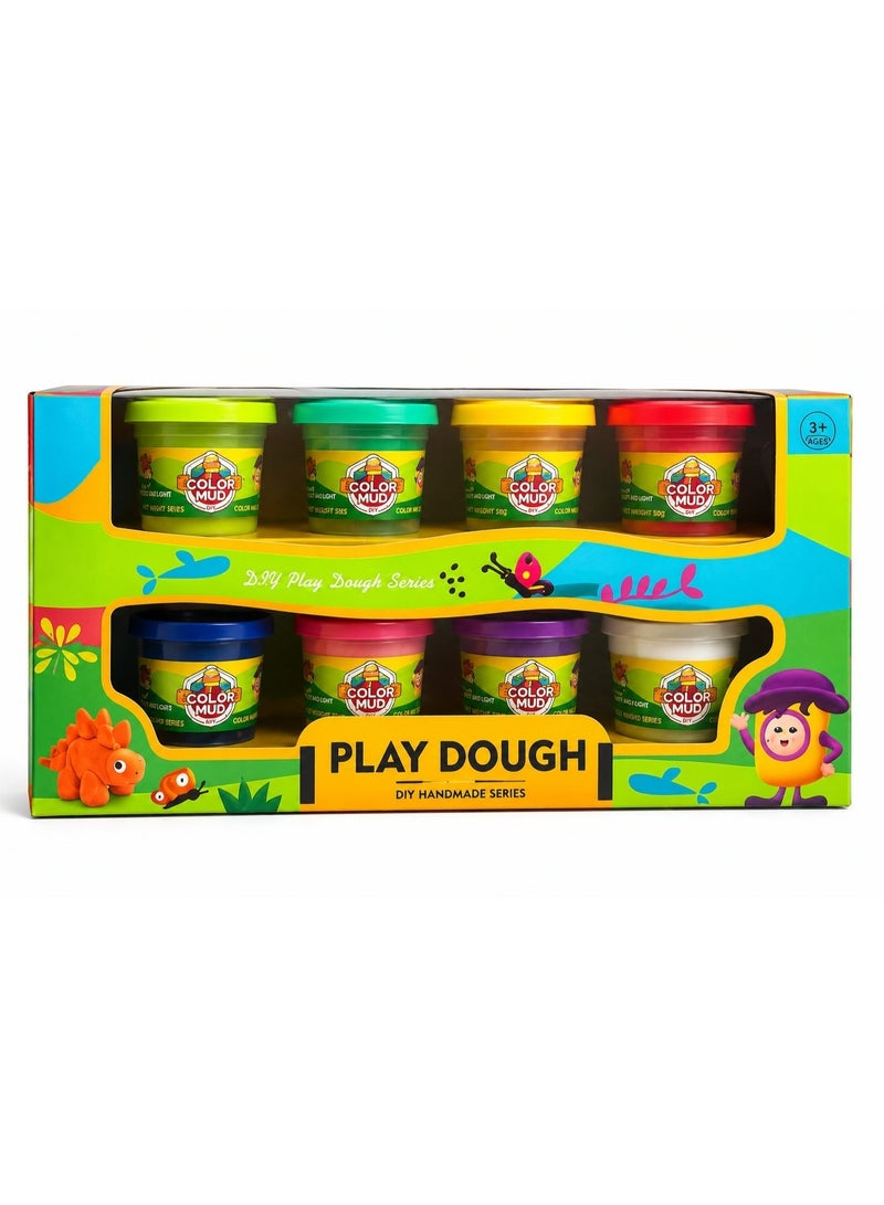 8 Colors Play Dough Set for Kids, Modeling Clay Kit with Molds, Soft & Reusable - Image 1