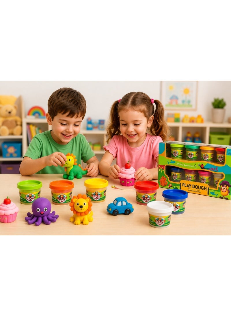 8 Colors Play Dough Set for Kids, Modeling Clay Kit with Molds, Soft & Reusable - Image 3