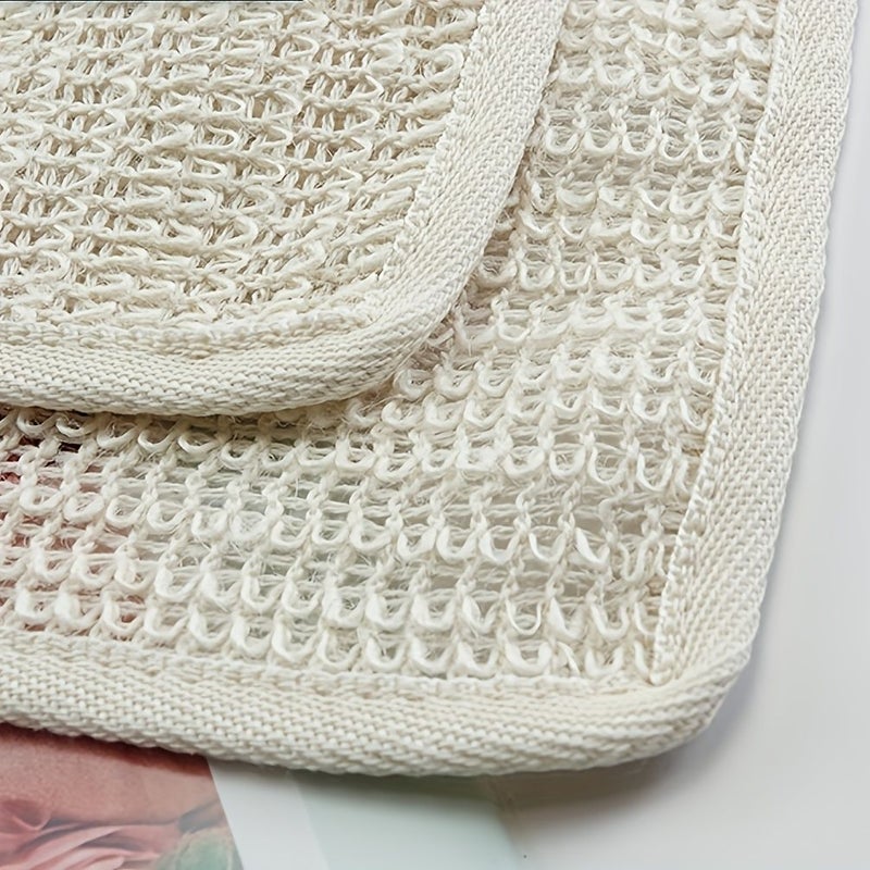 Natural Hemp Exfoliating Skin Wash Cloth Unscented Bath Foaming Square Towel Soft Facial Scrub Cloth 118 by 118 Inch - Image 4