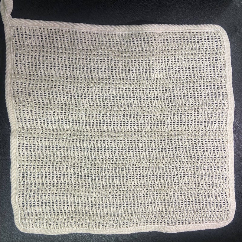 Natural Hemp Exfoliating Skin Wash Cloth Unscented Bath Foaming Square Towel Soft Facial Scrub Cloth 118 by 118 Inch - Image 3