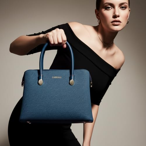 Carriall Ireen Women’s Vegan Leather Handbag | Stylish Casual/Semi-Formal handbag with detachable shoulder strap – Structured & Stylish Everyday Bag for women & girls for office, outings (Dark Teal) - Image 2