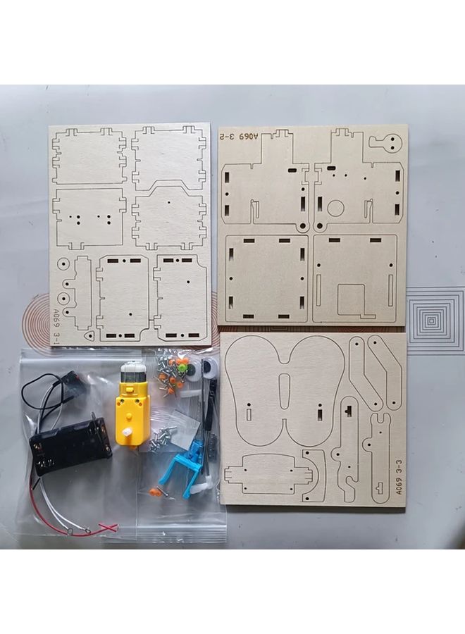 طقم نموذج خشبي لروبوت آكل العملات المعدنية يعمل بنظام DIY من نوع STEM للتعليم العلمي للأطفال - Image 3