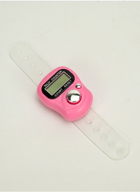 Tasbeeh Counter for Prayers & Counting Activity/ Digital Counter of Pink Color, White Straps/ Quality Material Finger Counter