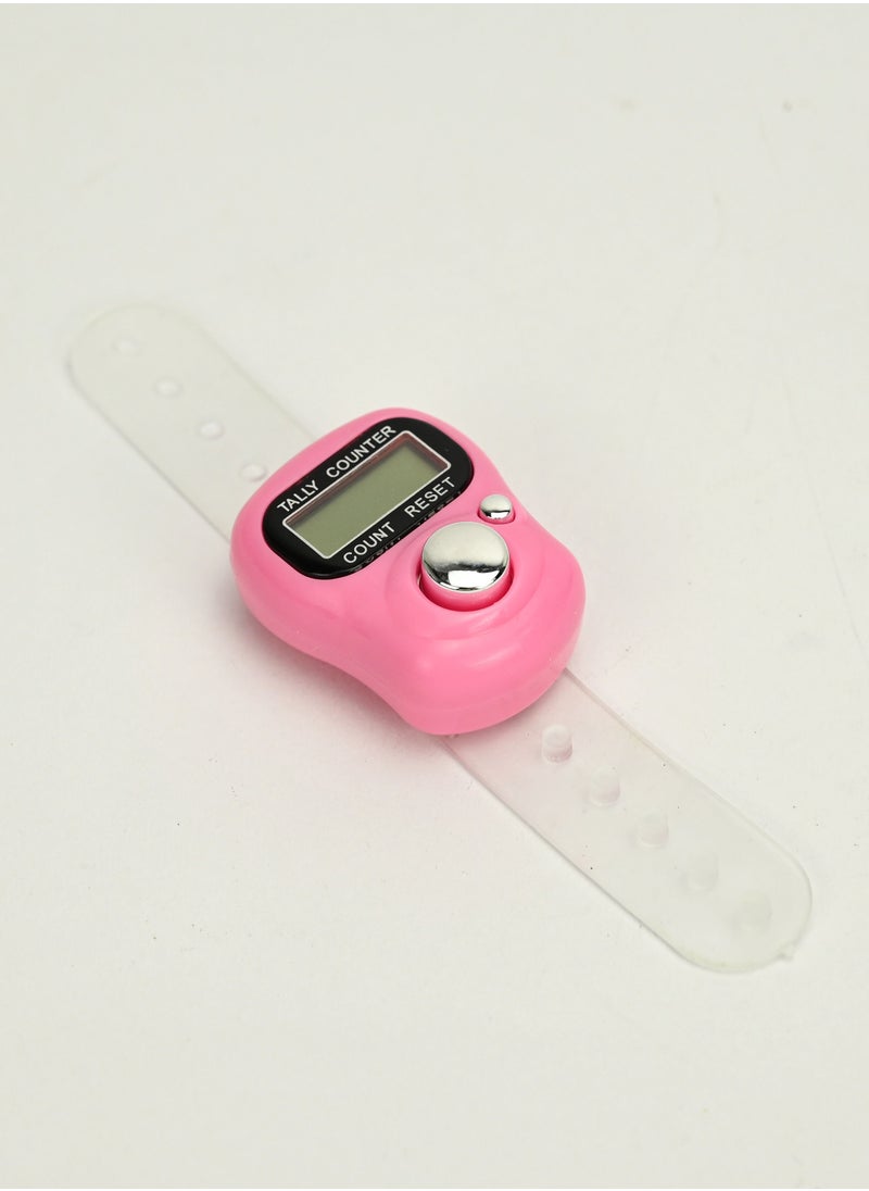 Tasbeeh Counter for Prayers & Counting Activity/ Digital Counter of Pink Color, White Straps/ Quality Material Finger Counter